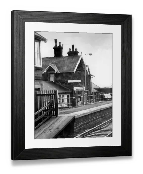 Framed Print : A general view of a deserted Widdrington Railway Station on 31st March 1976