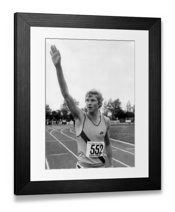 Framed Print : Athlete Steve Cram Steve Cram after he won the invitation mile