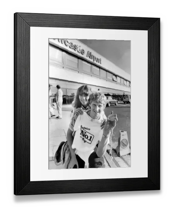 Framed Print : Athlete Steve Cram Steve Cram, with fiancee Karen Waters