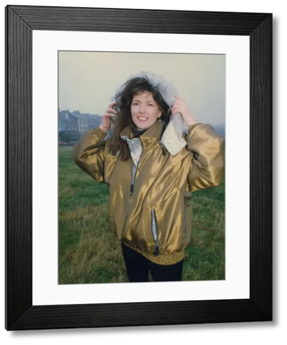 Framed Print : Athlete Steve Cram Karen Cram modelling a ski jacket - winter coat 1 Framed Print : Athlete Steve Cram Karen Cram modelling a ski jacket - winter coat 1