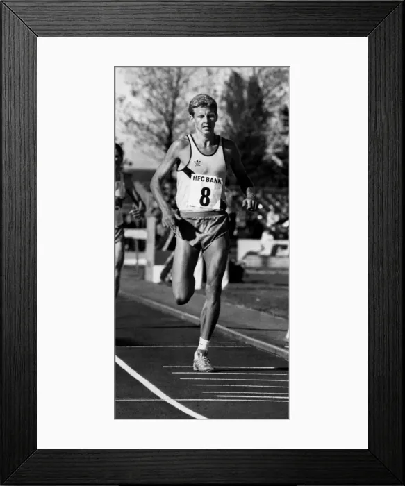Framed Print : Athlete Steve Cram Steve Cram in action 1 July 1989 circa Framed Print : Athlete Steve Cram Steve Cram in action 1 July 1989 circa