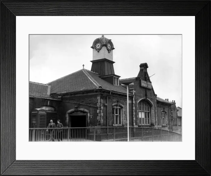 Framed Print : The exterior of Manors Railway Station in Newcastle on 16th April 1980