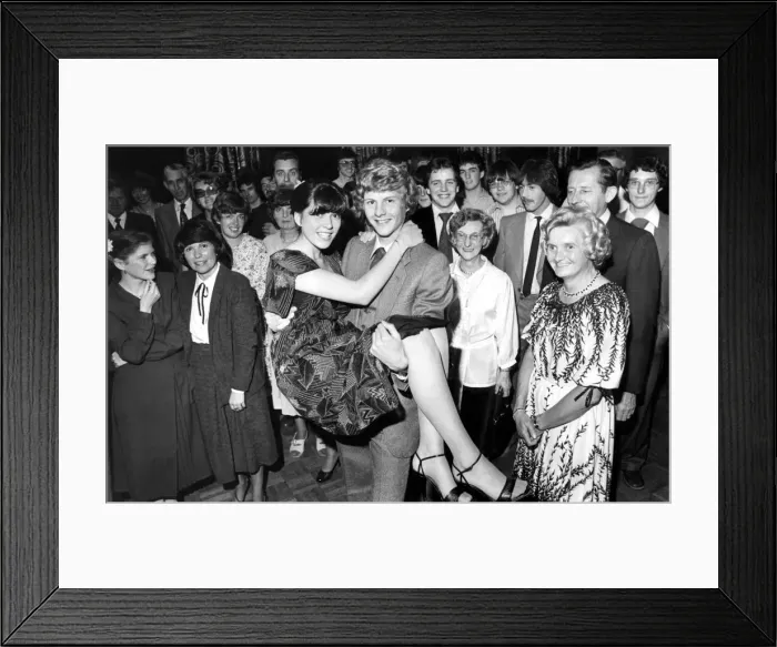 Framed Print : Athlete Steve Cram Steve Cram and fiancee Karen Waters during their Framed Print : Athlete Steve Cram Steve Cram and fiancee Karen Waters during their