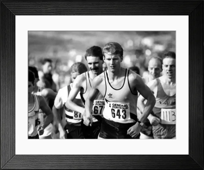 Framed Print : Athlete Steve Cram Steve Cram in action - unknown details 28 October 1989 Framed Print : Athlete Steve Cram Steve Cram in action - unknown details 28 October 1989