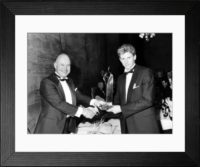 Framed Print : Athlete Steve Cram Steve Cram receives his Newcastle Sports Personality of Framed Print : Athlete Steve Cram Steve Cram receives his Newcastle Sports Personality of