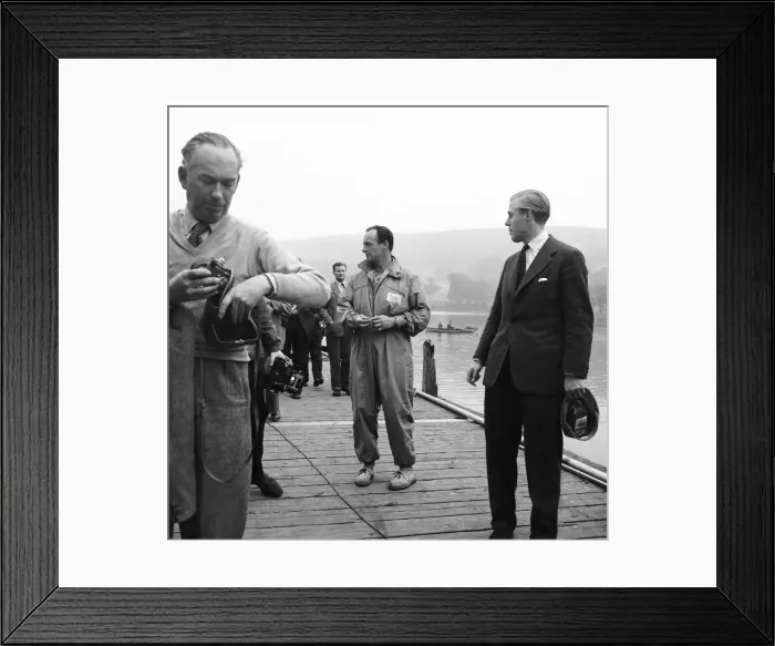 Framed Print : Donald Campbell, at Lake Coniston, 4th October 1956. It was revealed today