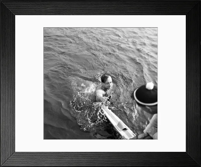 Framed Print : Donald Campbell, at Lake Coniston, 4th October 1956. It was revealed today