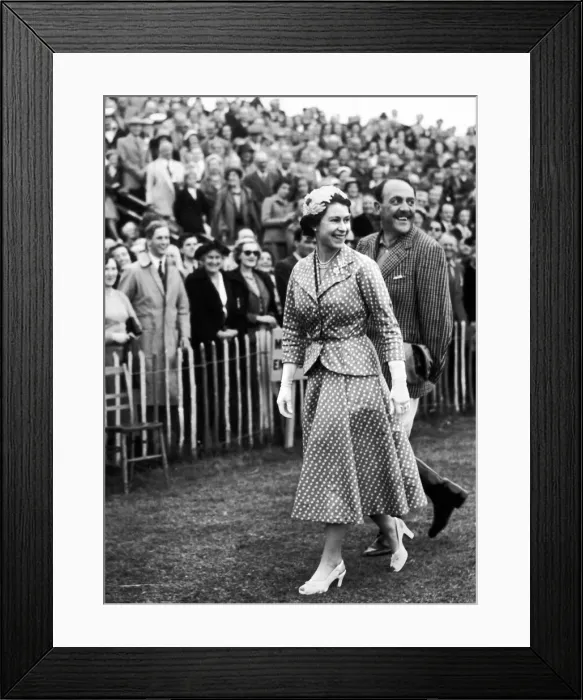 Framed Print : Her Majesty Queen Elizabeth II smiles after making a presentation to the Argentina polo