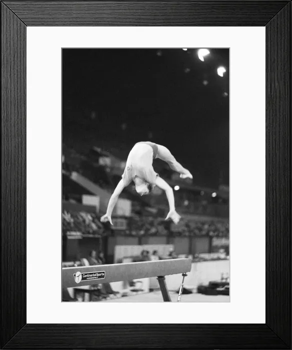 Framed Print : Olga Korbut training ahead of the Daily Mirror Sponsored Gymnastics World Cup