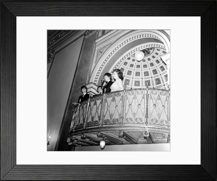 Framed Print : Police try to control fans in the streets of Liverpool before the premiere of The Beatles