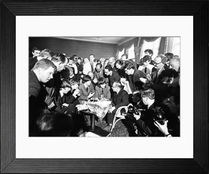 Framed Print : The Beatles in Liverpool for the Premier of a Hard Days Night Framed Print : The Beatles in Liverpool for the Premier of a Hard Days Night