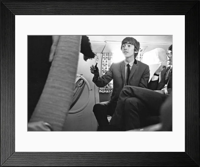 Framed Print : The Beatles in Liverpool for the Premier of a Hard Days Night