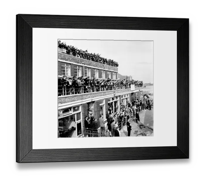 Framed Print : Police try to control fans in the streets of Liverpool before the premiere of The Beatles Framed Print : Police try to control fans in the streets of Liverpool before the premiere of The Beatles