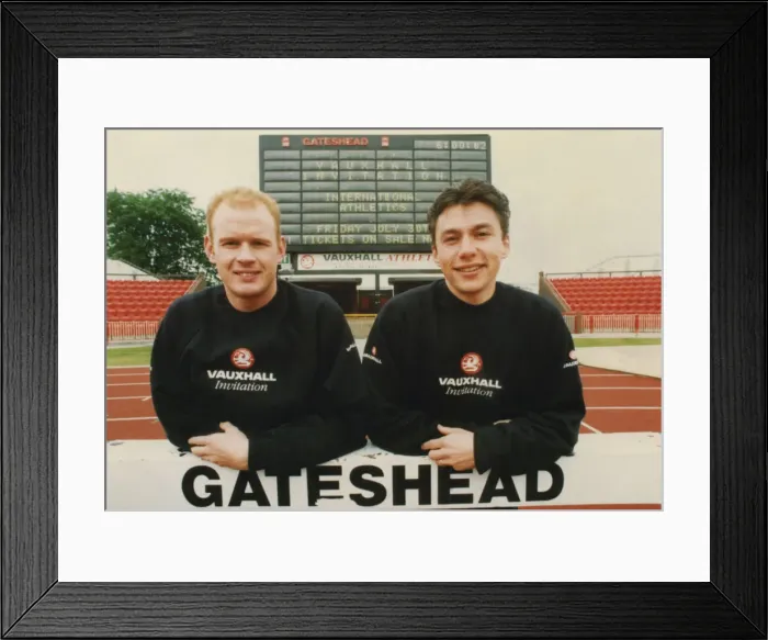 Framed Print : Athlete Jonathan Edwards Jonathan Edwards with fellow Athlete David Sharpe Framed Print : Athlete Jonathan Edwards Jonathan Edwards with fellow Athlete David Sharpe