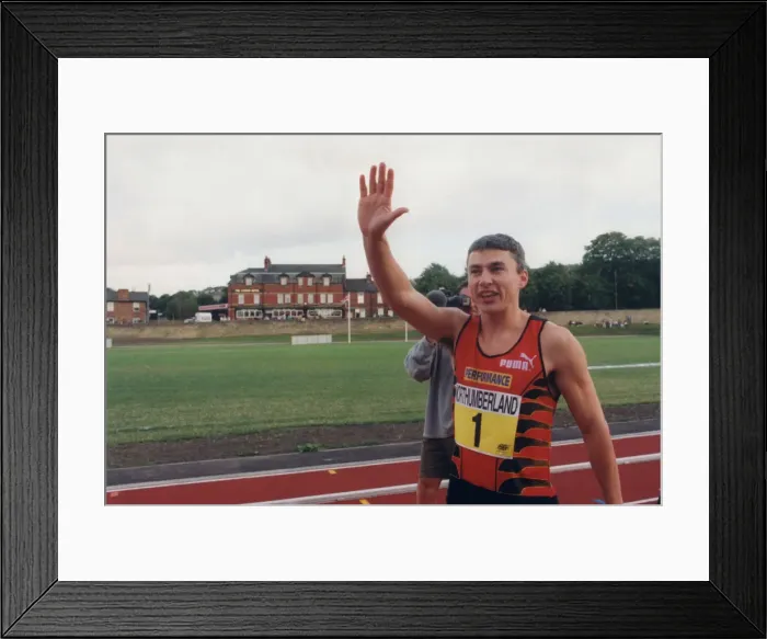 Framed Print : Athlete Jonathan Edwards Jonathan Edwards winning a 100 metres sprint Framed Print : Athlete Jonathan Edwards Jonathan Edwards winning a 100 metres sprint