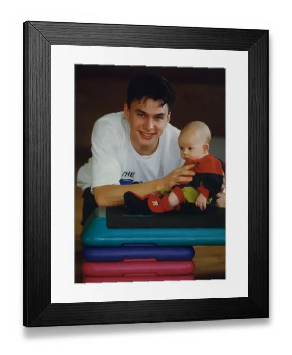 Framed Print : Athlete Jonathan Edwards Jonathan Edwards with ten-week-old son, Sam Framed Print : Athlete Jonathan Edwards Jonathan Edwards with ten-week-old son, Sam