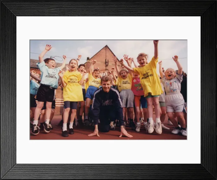Framed Print : Athlete Steve Cram Steve Cram launches the 15th Children Framed Print : Athlete Steve Cram Steve Cram launches the 15th Children