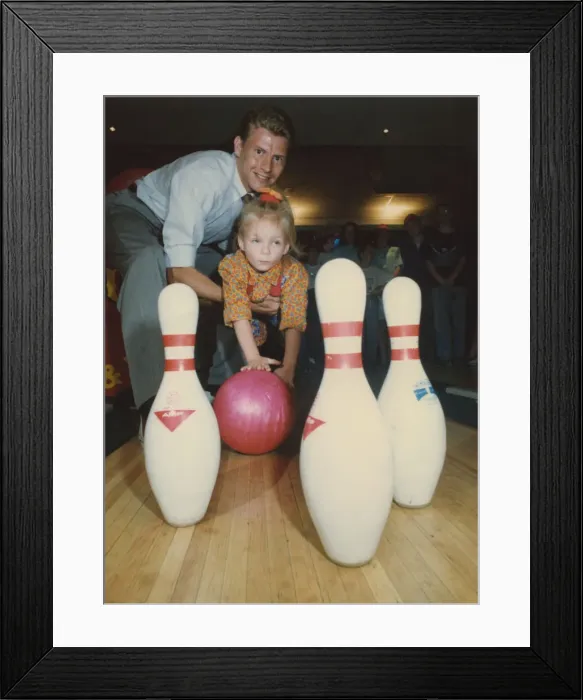 Framed Print : Athlete Steve Cram Steve Cram with his 3-year-old daughter Josephine Framed Print : Athlete Steve Cram Steve Cram with his 3-year-old daughter Josephine