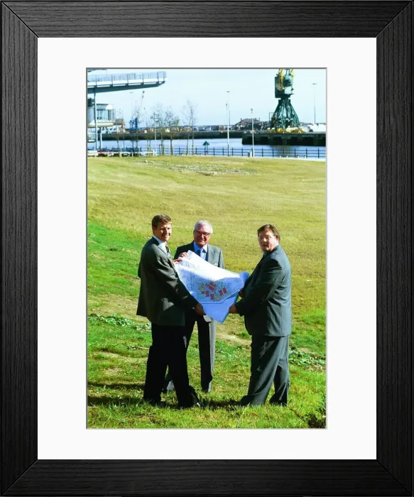 Framed Print : Overlooking the site for the new university building at St Framed Print : Overlooking the site for the new university building at St