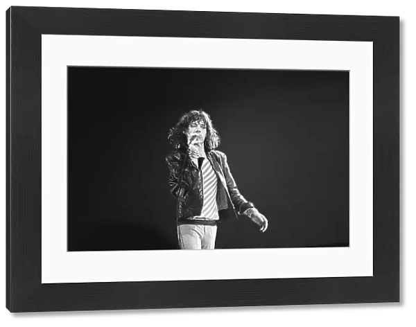 Mick Jagger lead singer of the Rolling Stones seen here on stage in Leicester