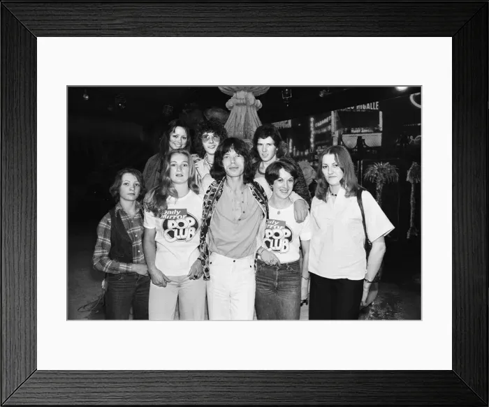 Framed Print : Mick Jagger lead singer with the Rolling Stones seen here with members of the Daily Framed Print : Mick Jagger lead singer with the Rolling Stones seen here with members of the Daily