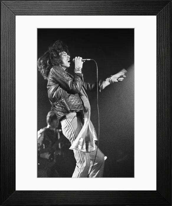 Framed Print : Mick Jagger and the Rolling Stones seen here on stage at Leicester. 14th May 1976 Framed Print : Mick Jagger and the Rolling Stones seen here on stage at Leicester. 14th May 1976