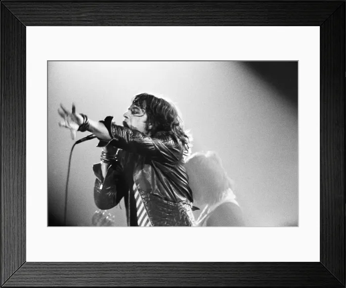 Framed Print : Mick Jagger and the Rolling Stones seen here on stage at Leicester Framed Print : Mick Jagger and the Rolling Stones seen here on stage at Leicester