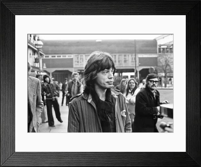Framed Print : Rolling Stone Mick Jagger who attended court in Aylesbury courthouse in support of fellow Framed Print : Rolling Stone Mick Jagger who attended court in Aylesbury courthouse in support of fellow