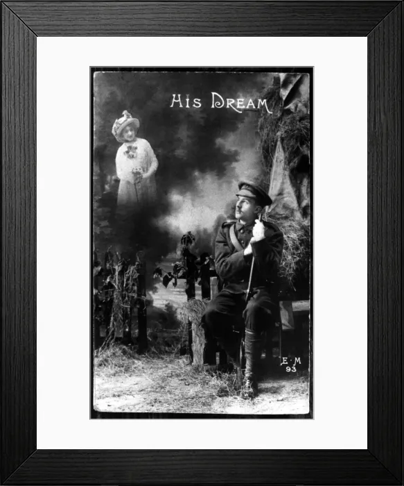 Framed Print : The Great War, ( First World War, WW1, World War One ). A classic 1915 war postcard Framed Print : The Great War, ( First World War, WW1, World War One ). A classic 1915 war postcard
