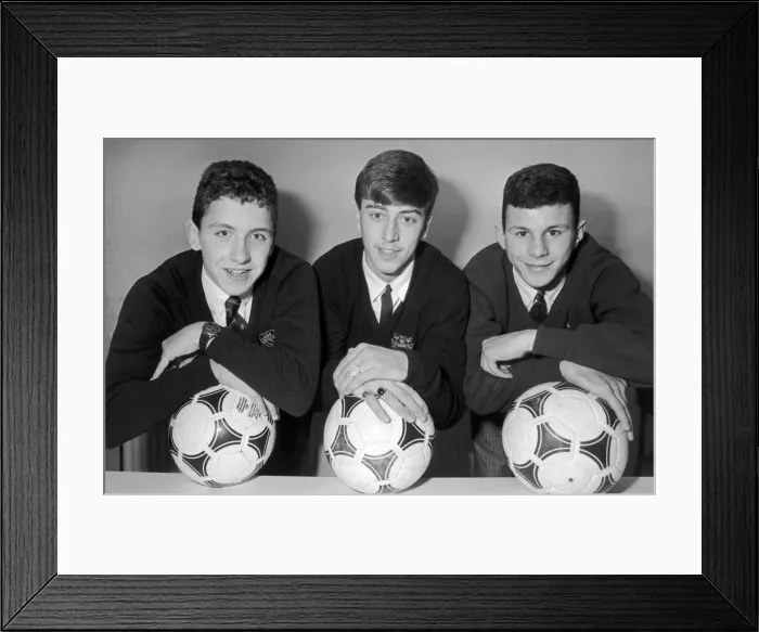 Framed Print : Answering the call to international duty are three Greater Manchester schoolboy soccer Framed Print : Answering the call to international duty are three Greater Manchester schoolboy soccer