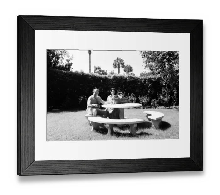 Framed Print : Cubby Broccoli, American film producer, pictured at his Beverley Hills home, California
