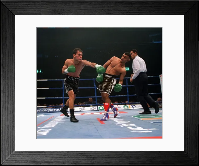 Framed Print : NASEEM HAMED DUCKS FROM JOSE BADILLO OCTOBER 1997 DURING THEIR WORLD TITLE FIGHT LAST Framed Print : NASEEM HAMED DUCKS FROM JOSE BADILLO OCTOBER 1997 DURING THEIR WORLD TITLE FIGHT LAST