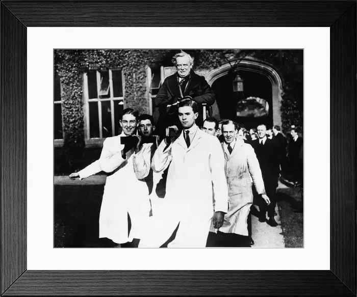 Framed Print : LLoyd George being carried in chair by students at Sheffield University October