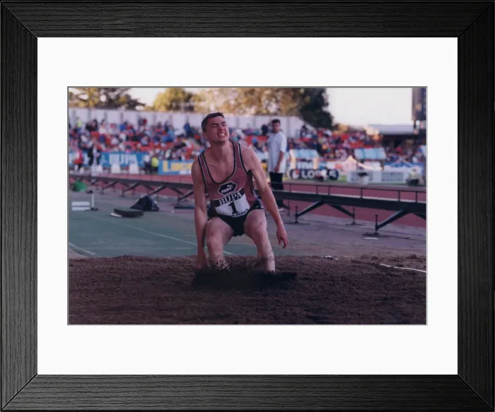 Framed Print : Athlete Jonathan Edwards Jonathan Edwards show his disappointment during Framed Print : Athlete Jonathan Edwards Jonathan Edwards show his disappointment during