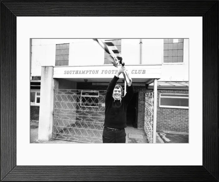 Framed Print : Lawrie McMenemy, Manager of Southampton Football Club, pictured outside ground, 0The Dell Framed Print : Lawrie McMenemy, Manager of Southampton Football Club, pictured outside ground, 0The Dell