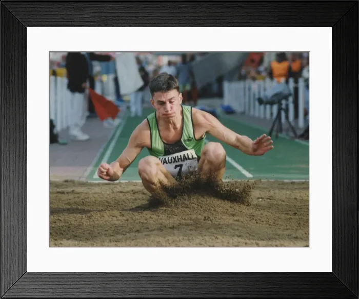 Framed Print : Athlete Jonathan Edwards Jonathan Edwards takes part in the Triple Jump