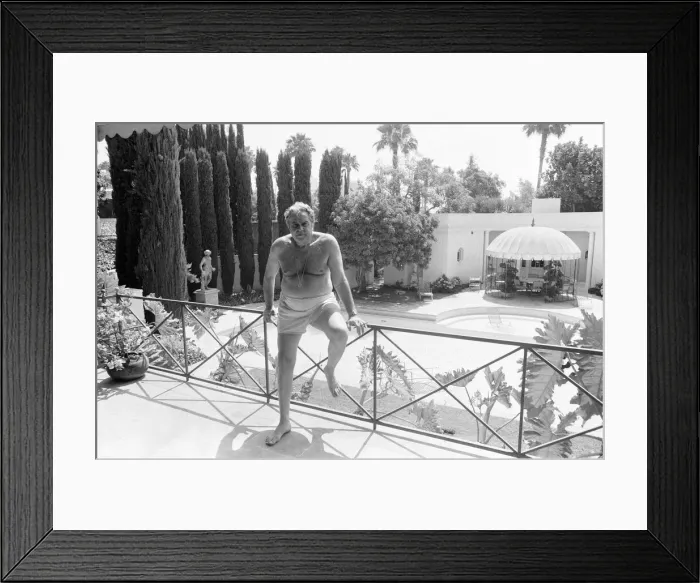 Framed Print : Cubby Broccoli, American film producer, pictured at his Beverley Hills home, California