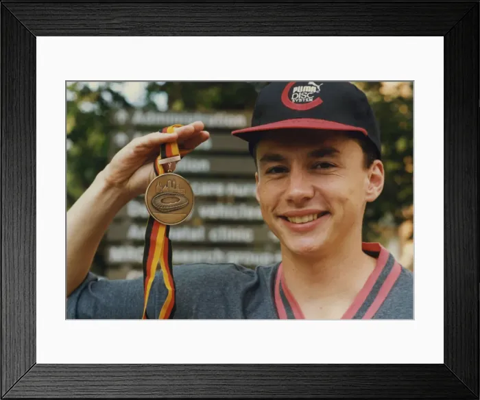 Framed Print : Athlete Jonathan Edwards A smiling Jonathan Edwards shows his off World Framed Print : Athlete Jonathan Edwards A smiling Jonathan Edwards shows his off World