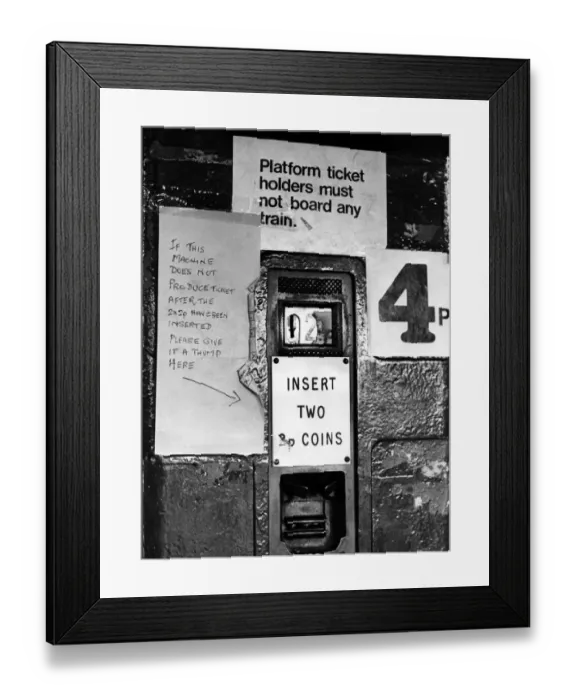 Framed Print : This is the latest way of getting a platform ticket at Durham Railway Station on 8th
