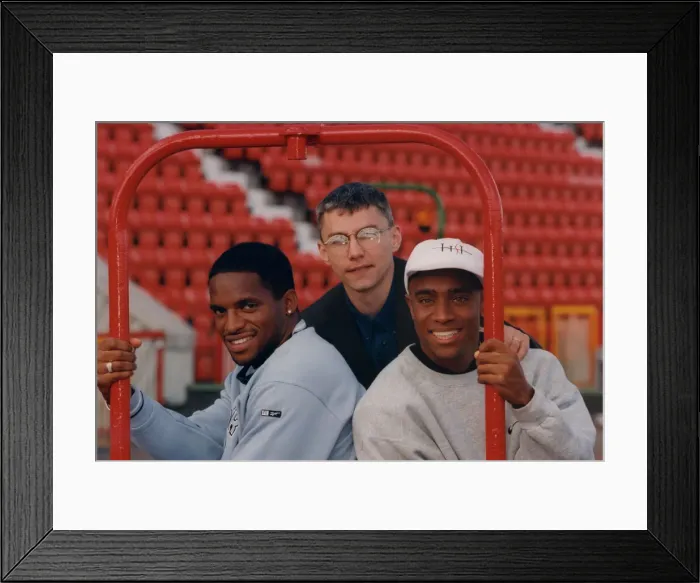 Framed Print : Athlete Jonathan Edwards L to r, Ato Boldon Framed Print : Athlete Jonathan Edwards L to r, Ato Boldon
