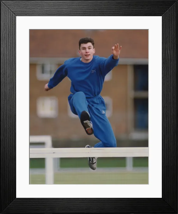 Framed Print : Athlete Jonathan Edwards Jonathan Edwards during a training session 1 January 1992 Framed Print : Athlete Jonathan Edwards Jonathan Edwards during a training session 1 January 1992