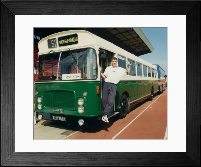 Framed Print : Athlete Jonathan Edwards Jonathan Edwards at Gateshead Stadium with two