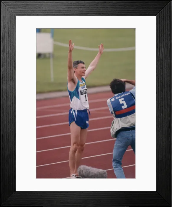 Framed Print : Athlete Jonathan Edwards Jonathan Edwards competing in the Triple Jump event during