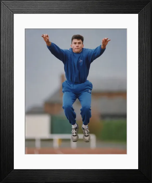 Framed Print : Athlete Jonathan Edwards Jonathan Edwards during a training session 1 Framed Print : Athlete Jonathan Edwards Jonathan Edwards during a training session 1