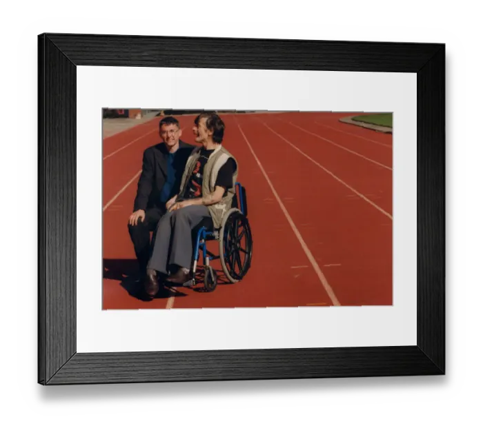 Framed Print : Athlete Jonathan Edwards Jonathan Edwards with Alan Dodds at the opening of Framed Print : Athlete Jonathan Edwards Jonathan Edwards with Alan Dodds at the opening of