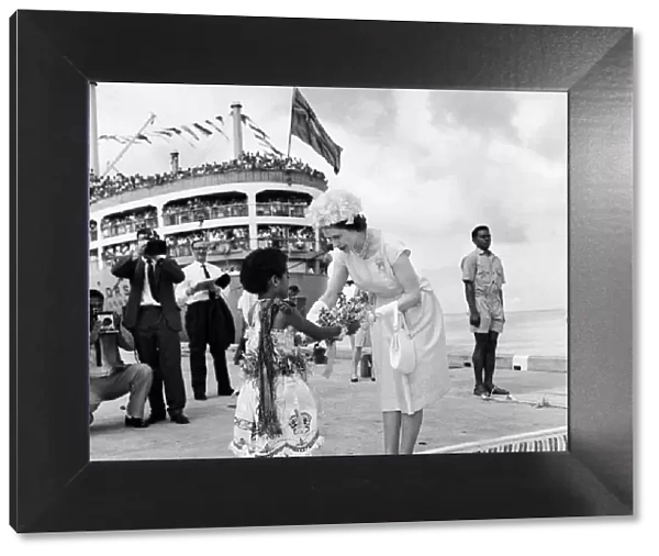 Queen Elizabeth II arrives in Suva, Fiji from the Royal yacht