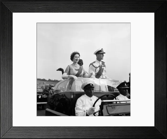 Framed Print : Queen Elizabeth II with her husband Prince Philip, the Duke of Edinburgh