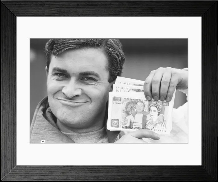 Framed Print : Harry Enfield Shows of his money. 17th April 1988 Framed Print : Harry Enfield Shows of his money. 17th April 1988