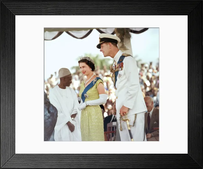 Framed Print : Queen Elizabeth II with her husband Prince Philip, the Duke of Edinburgh