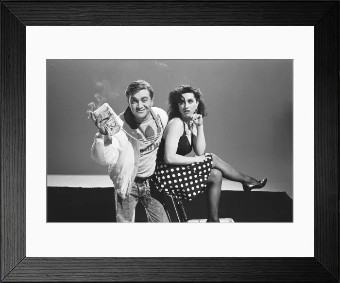 Framed Print : Harry Enfield poses with Fiona Riley. 4th March 1988